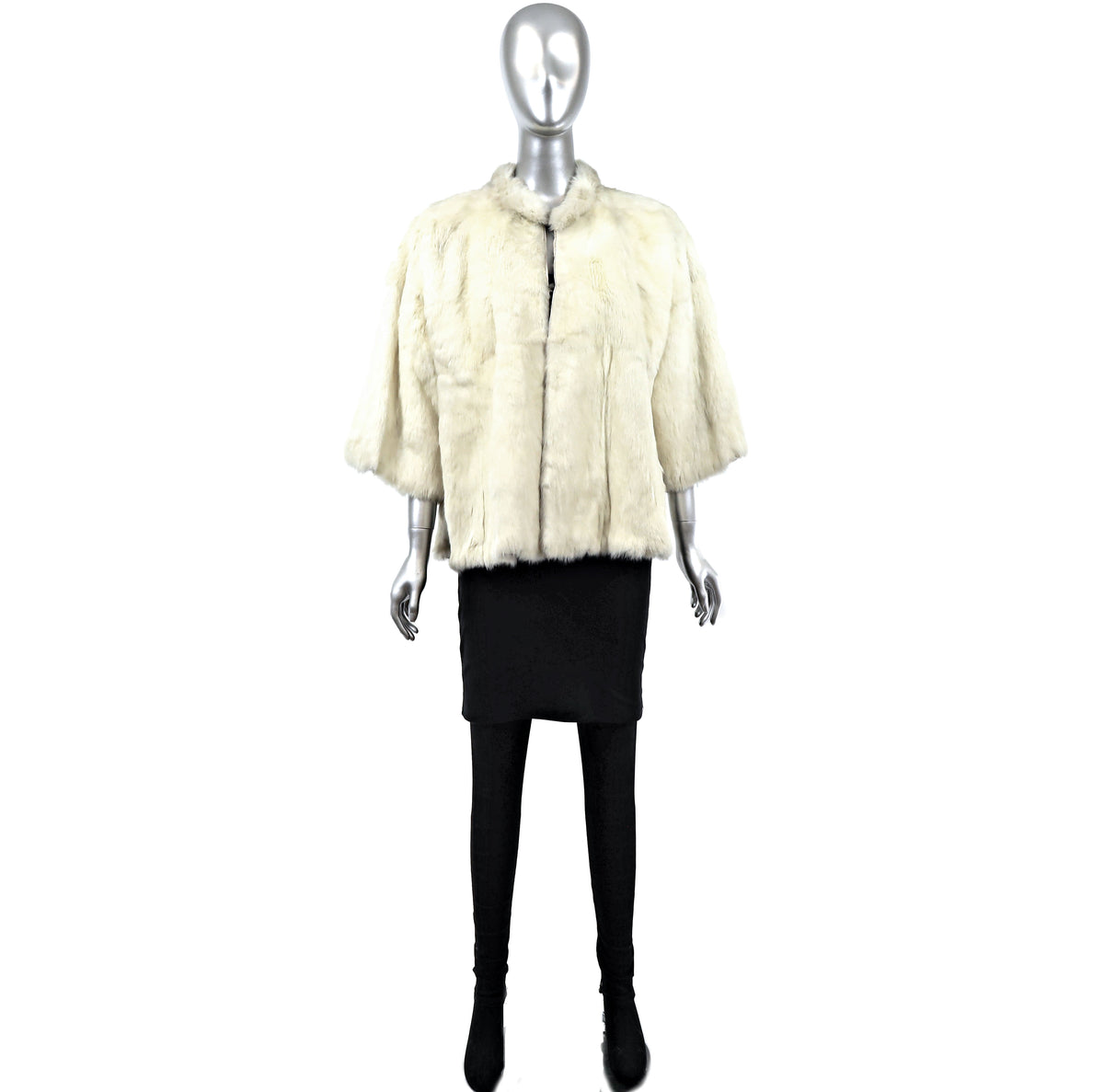 Ivory Reversible Rabbit Jacket- Size L