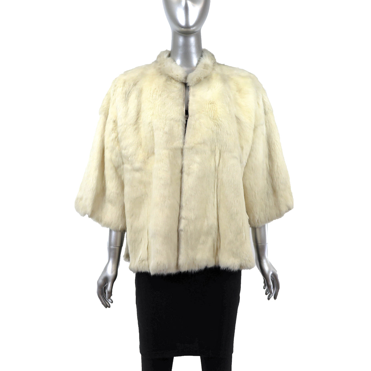 Ivory Reversible Rabbit Jacket- Size L