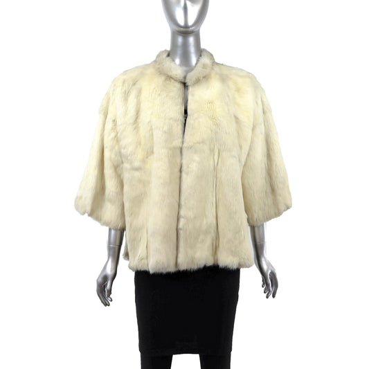 Ivory Reversible Rabbit Jacket- Size L