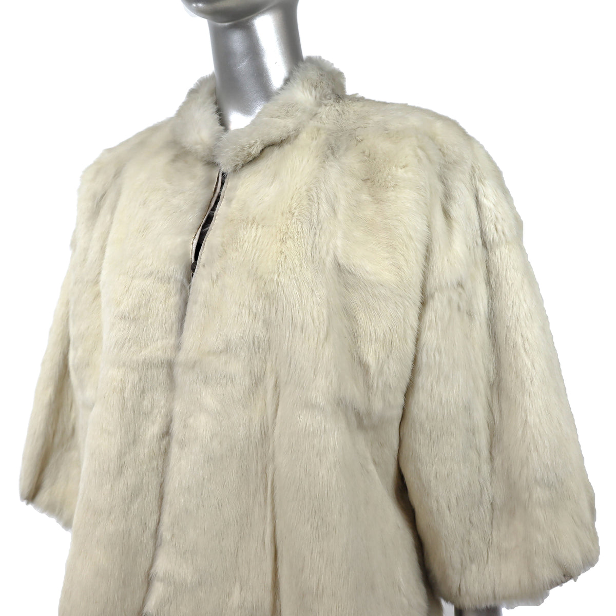 Ivory Reversible Rabbit Jacket- Size L