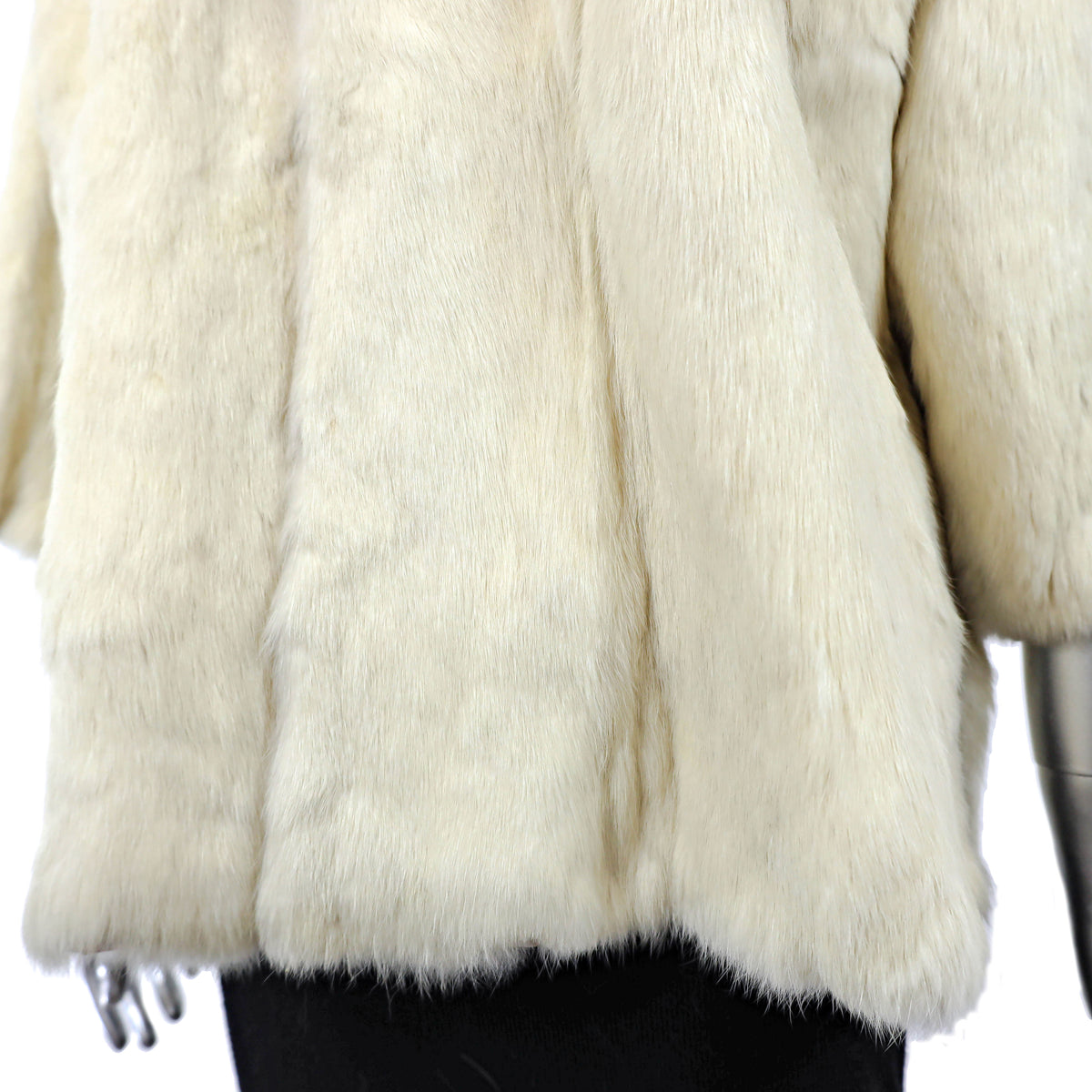 Ivory Reversible Rabbit Jacket- Size L