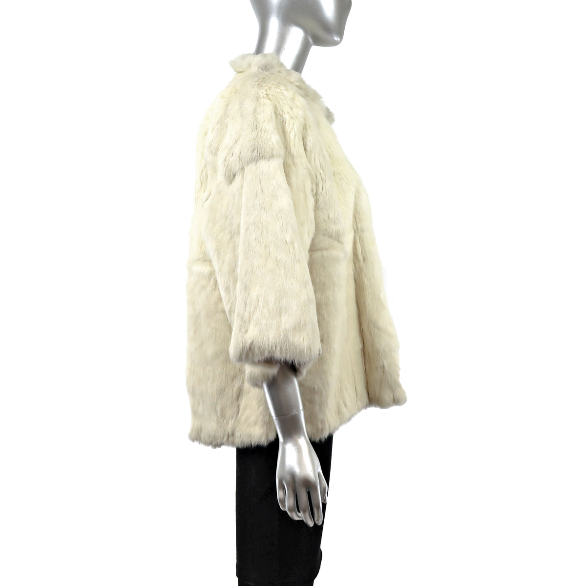 Ivory Reversible Rabbit Jacket- Size L