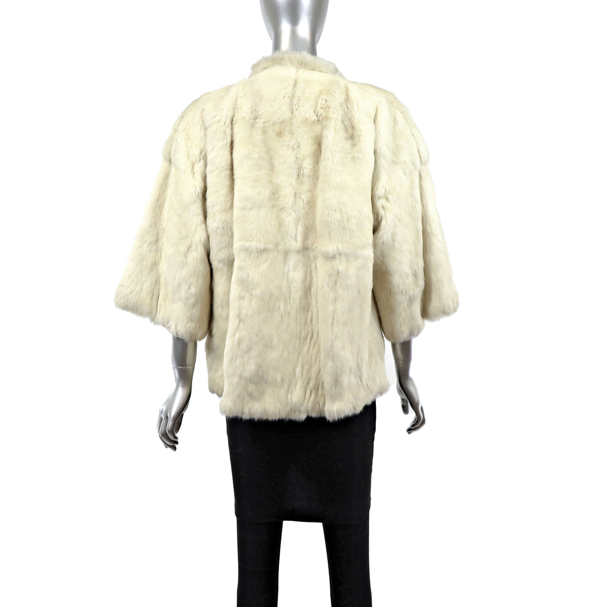 Ivory Reversible Rabbit Jacket- Size L