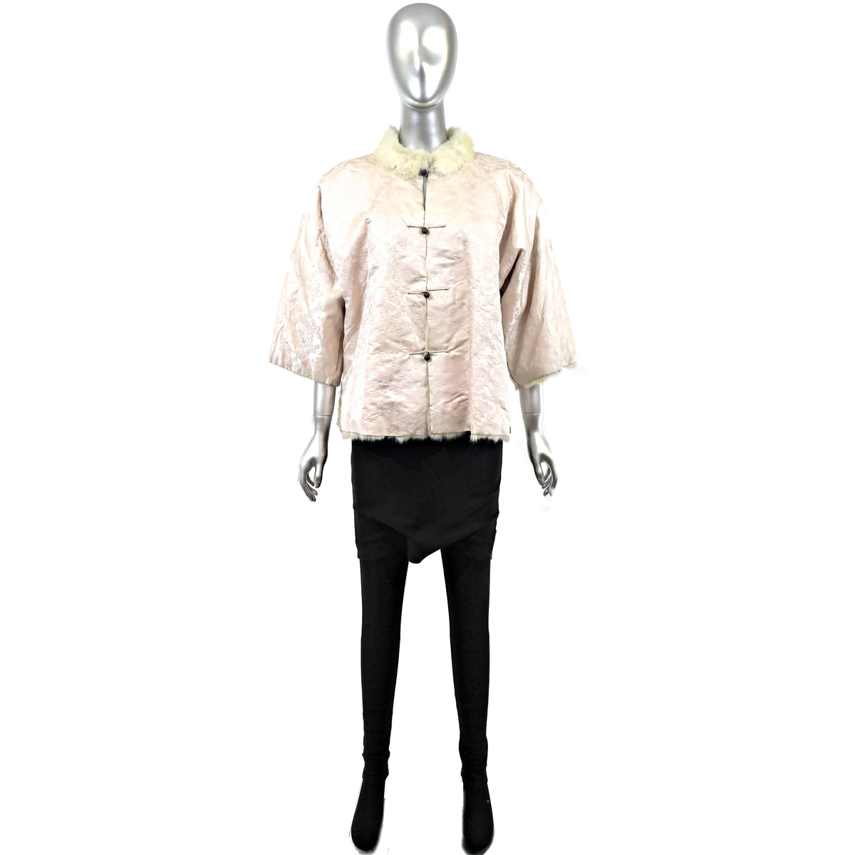 Ivory Reversible Rabbit Jacket- Size L