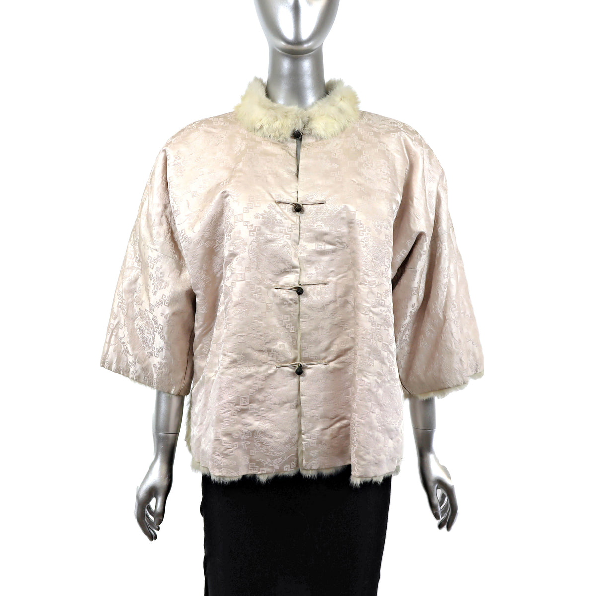 Ivory Reversible Rabbit Jacket- Size L