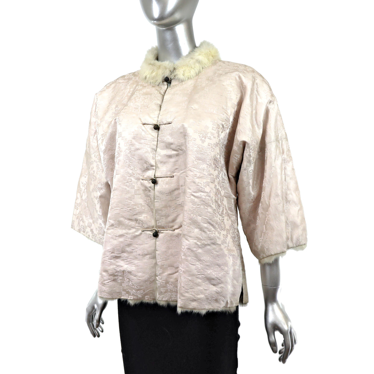 Ivory Reversible Rabbit Jacket- Size L