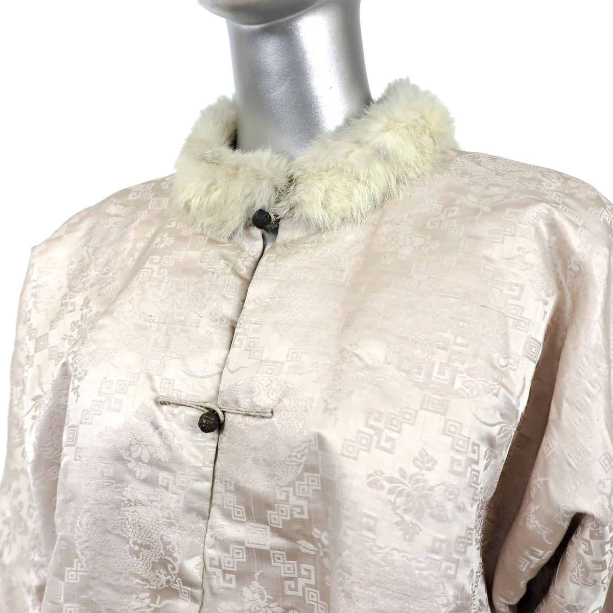 Ivory Reversible Rabbit Jacket- Size L
