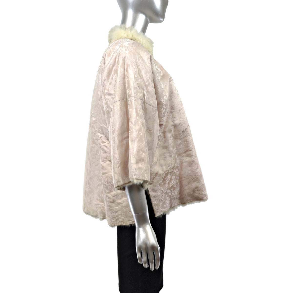 Ivory Reversible Rabbit Jacket- Size L