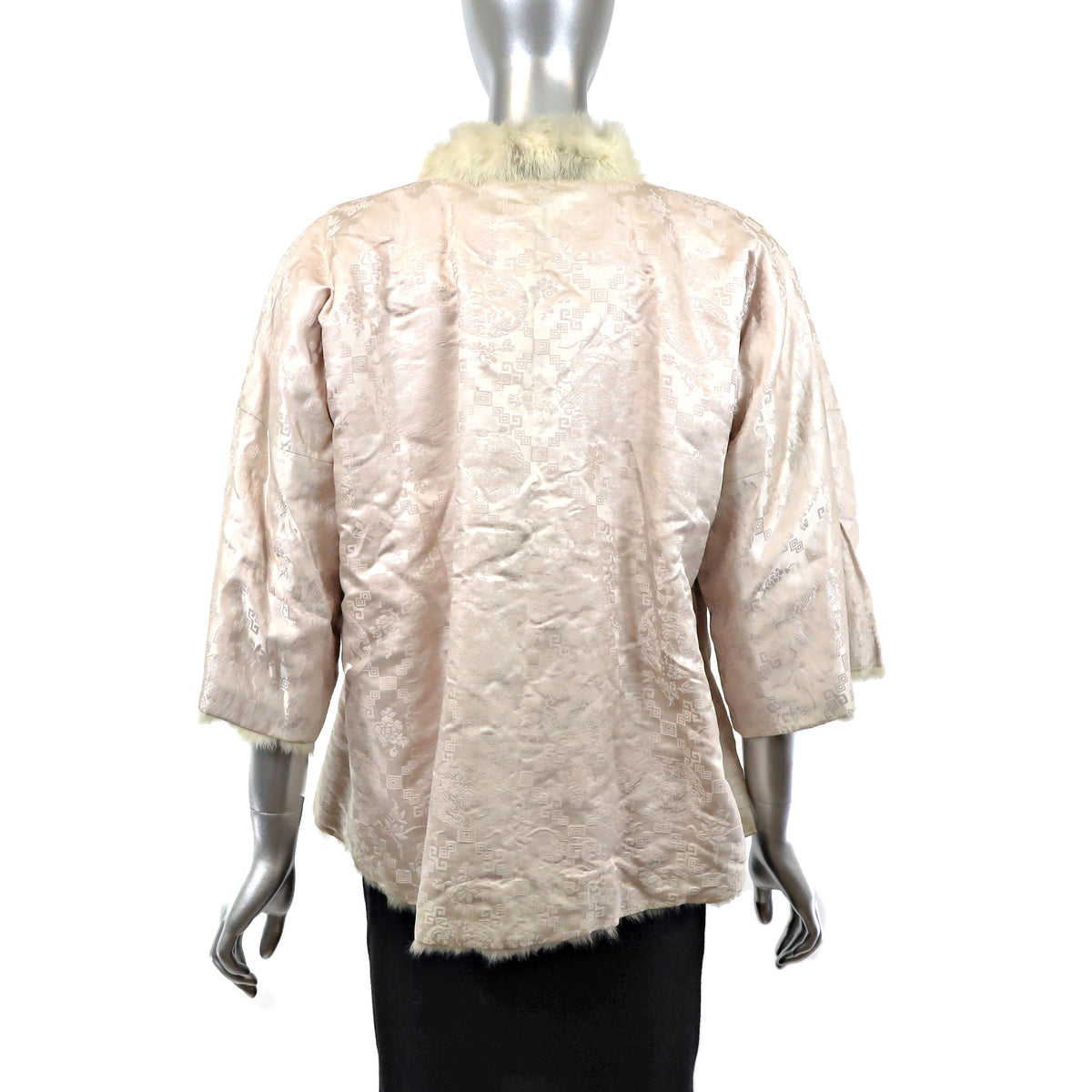 Ivory Reversible Rabbit Jacket- Size L