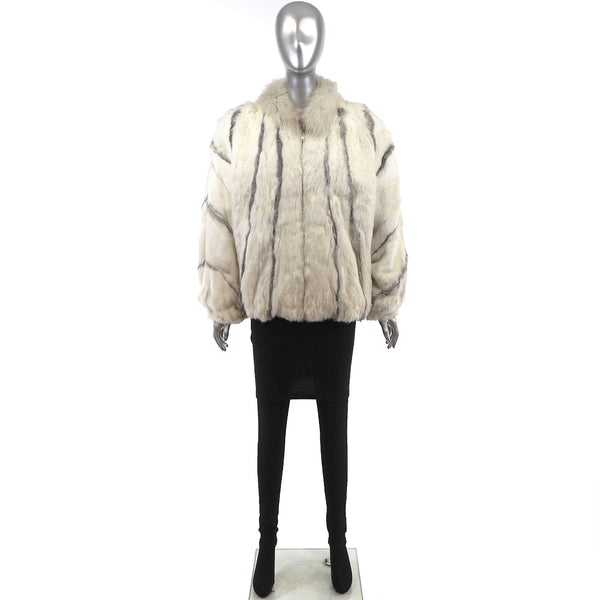 Rabbit Jacket with Fox Collar- Size L