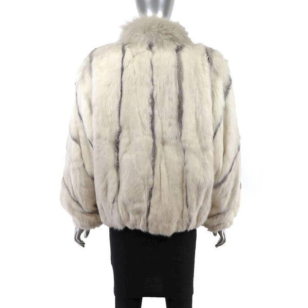 Rabbit Jacket with Fox Collar- Size L