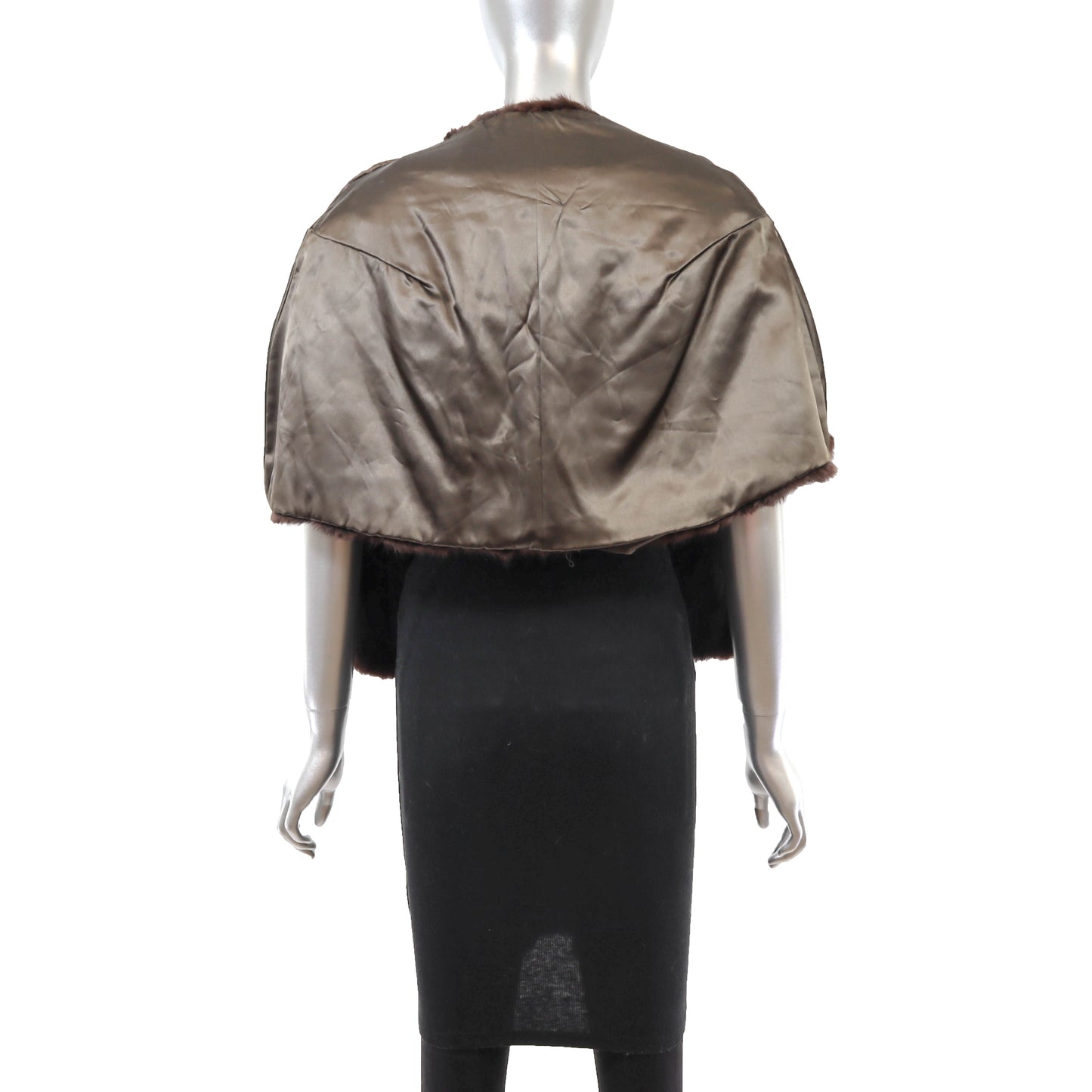 Brown Rabbit Stole- Size S