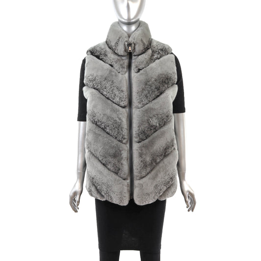 Grey Rex Rabbit Reversible Vest- Size S