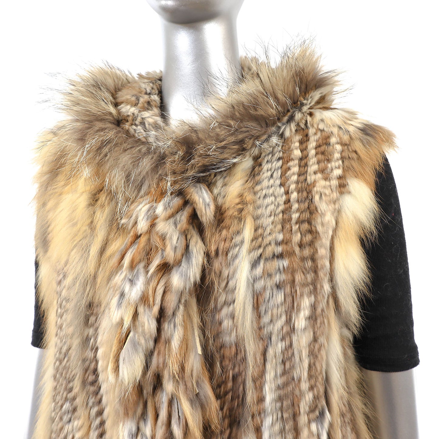 Knitted Hooded Rabbit Vest- Size M