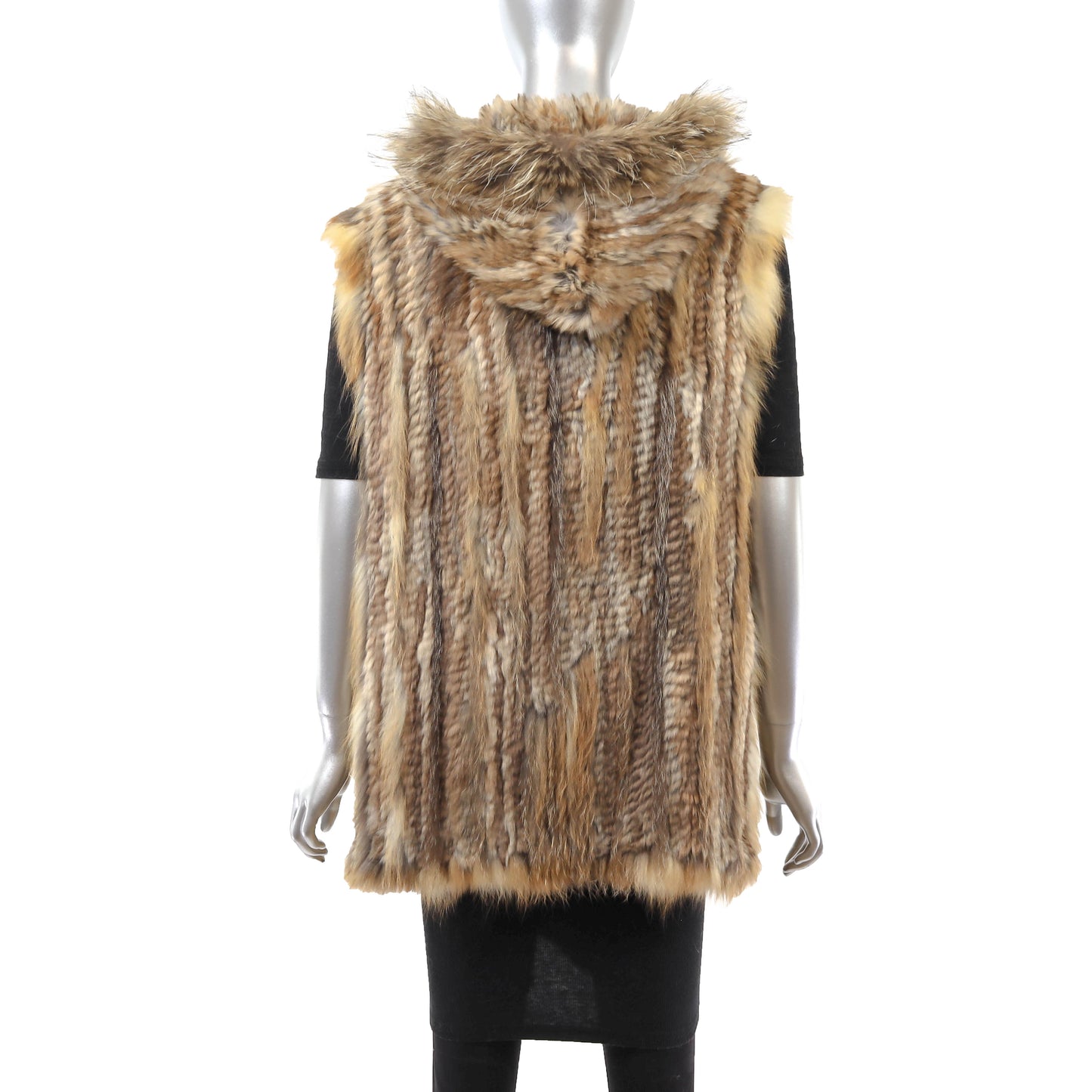 Knitted Hooded Rabbit Vest- Size M