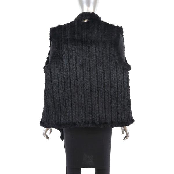 Knitted Black Rabbit Vest- Size M