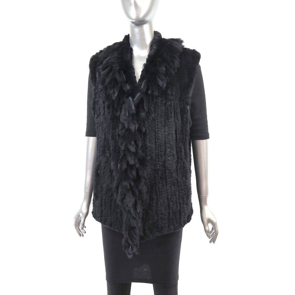 Knitted Black Rabbit Vest- Size M