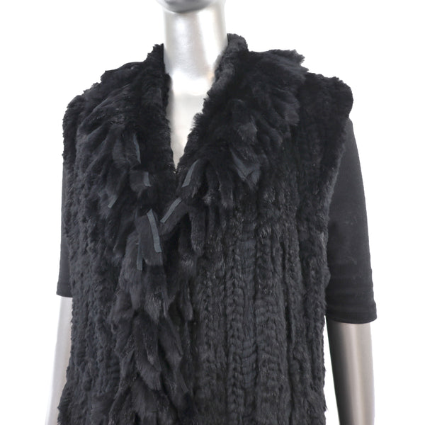 Knitted Black Rabbit Vest- Size M