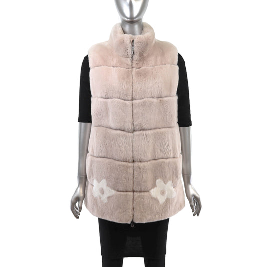 Blush Rex Rabbit Vest- Size S