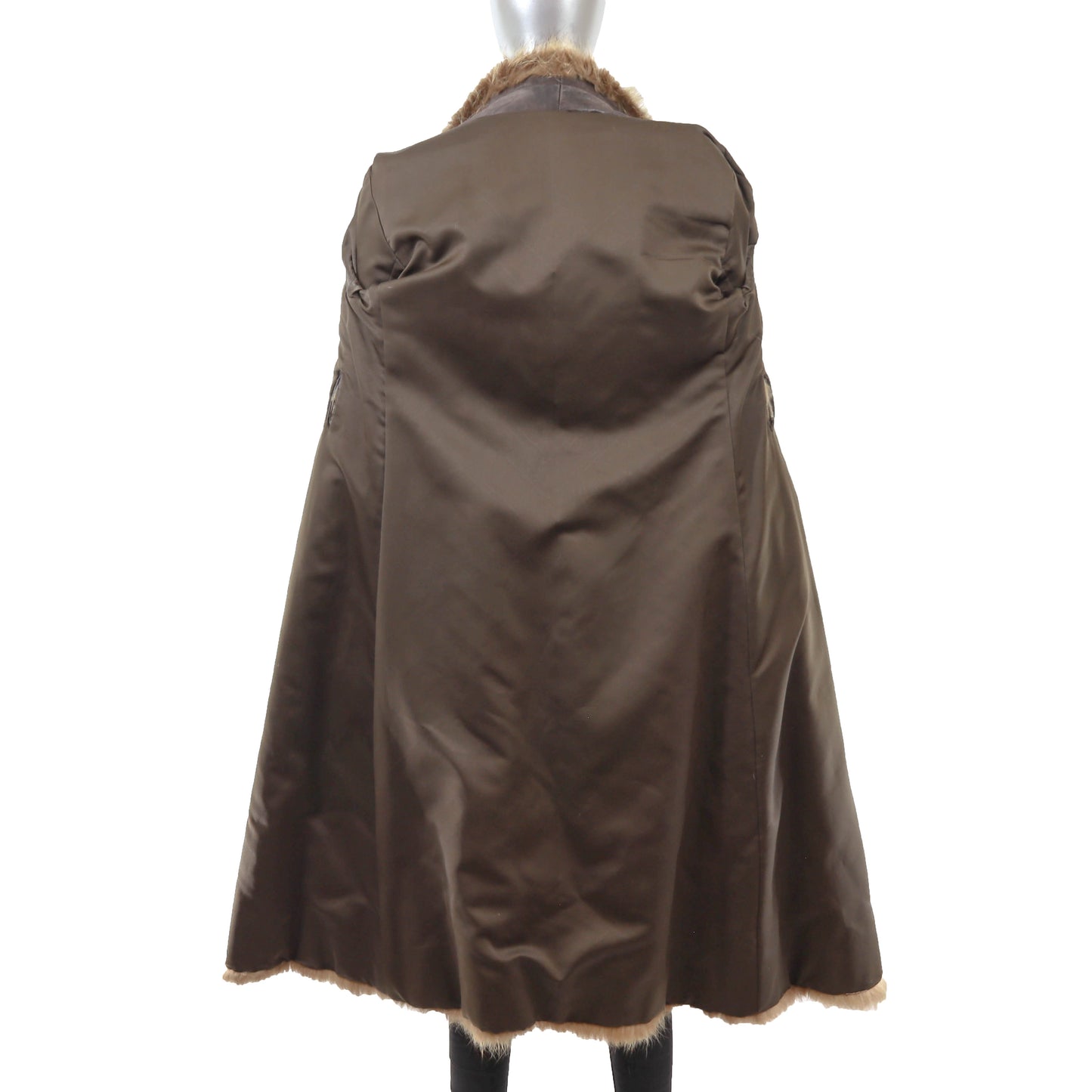 Raccoon Coat with Leather- Size S