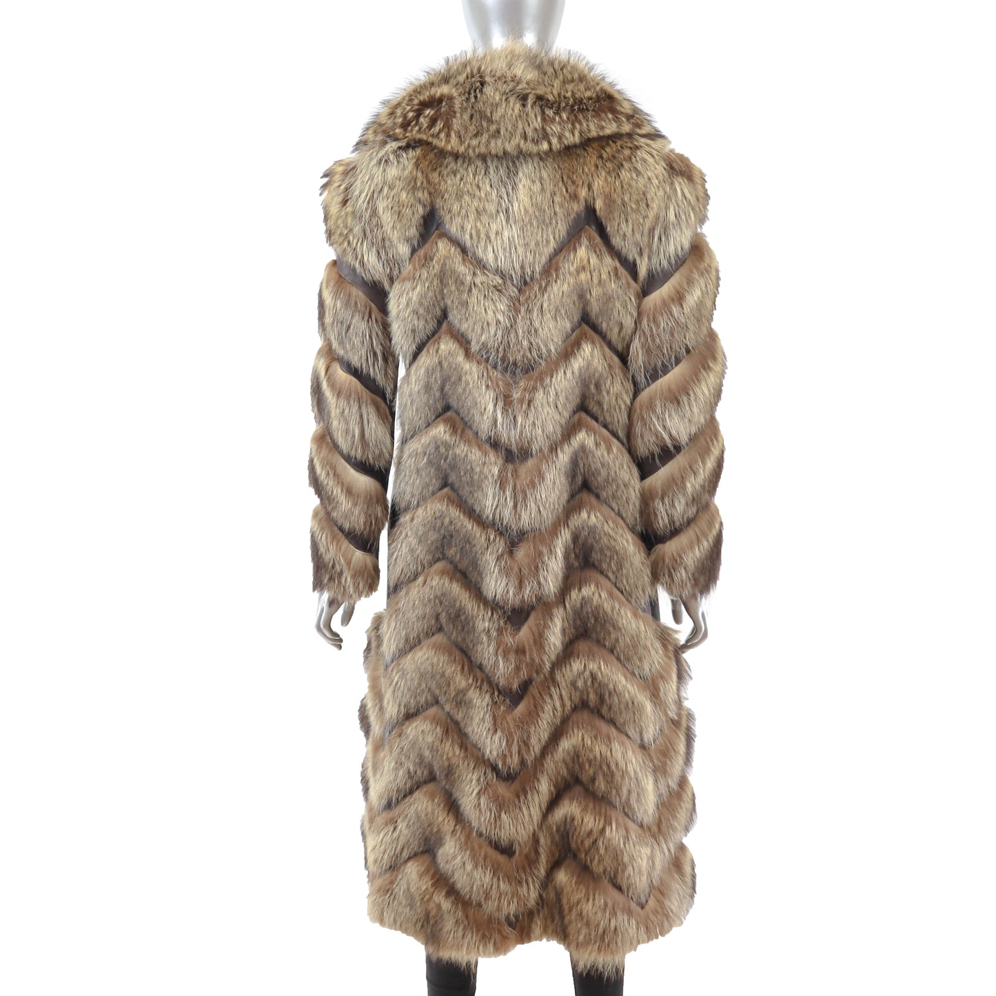 Raccoon Coat with Leather- Size S