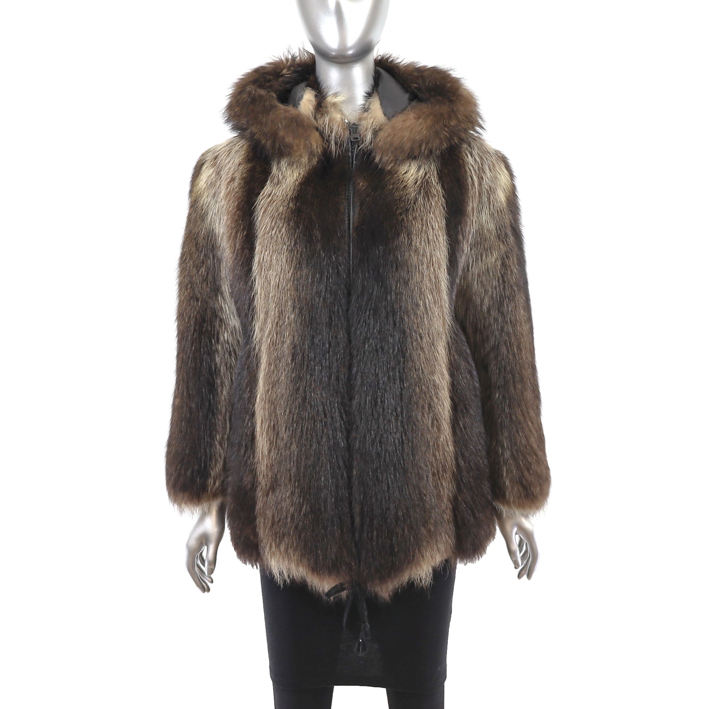 Raccoon Hooded Reversible Jacket- Size M
