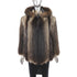 Raccoon Hooded Reversible Jacket- Size M