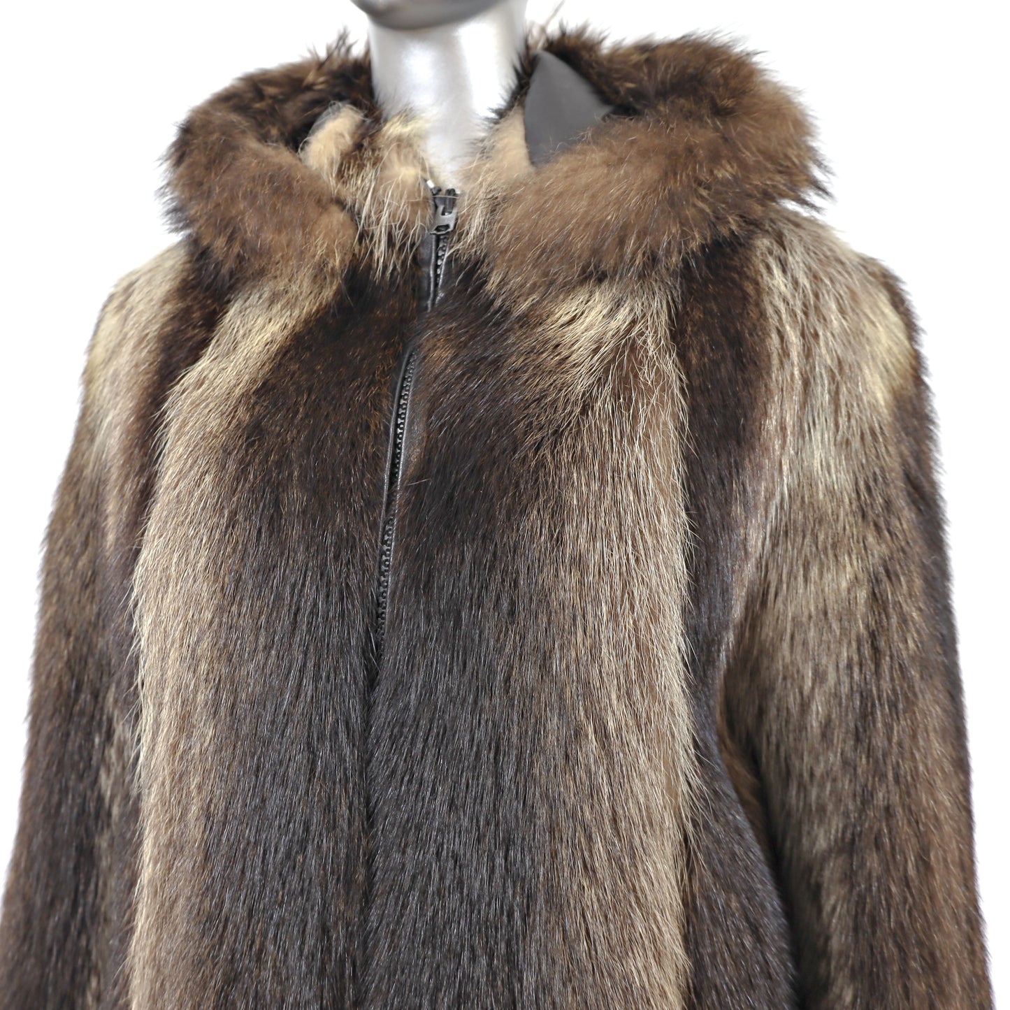 Raccoon Hooded Reversible Jacket- Size M
