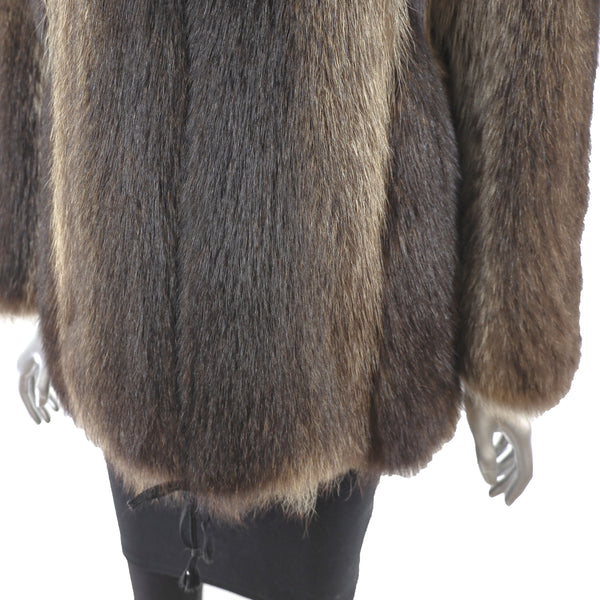 Raccoon Hooded Reversible Jacket- Size M