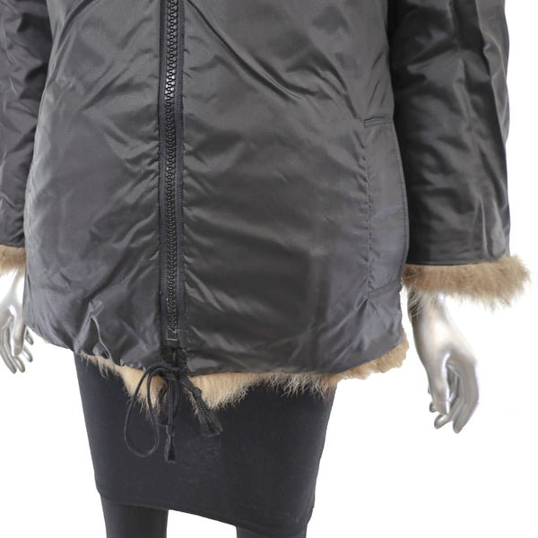 Raccoon Hooded Reversible Jacket- Size M