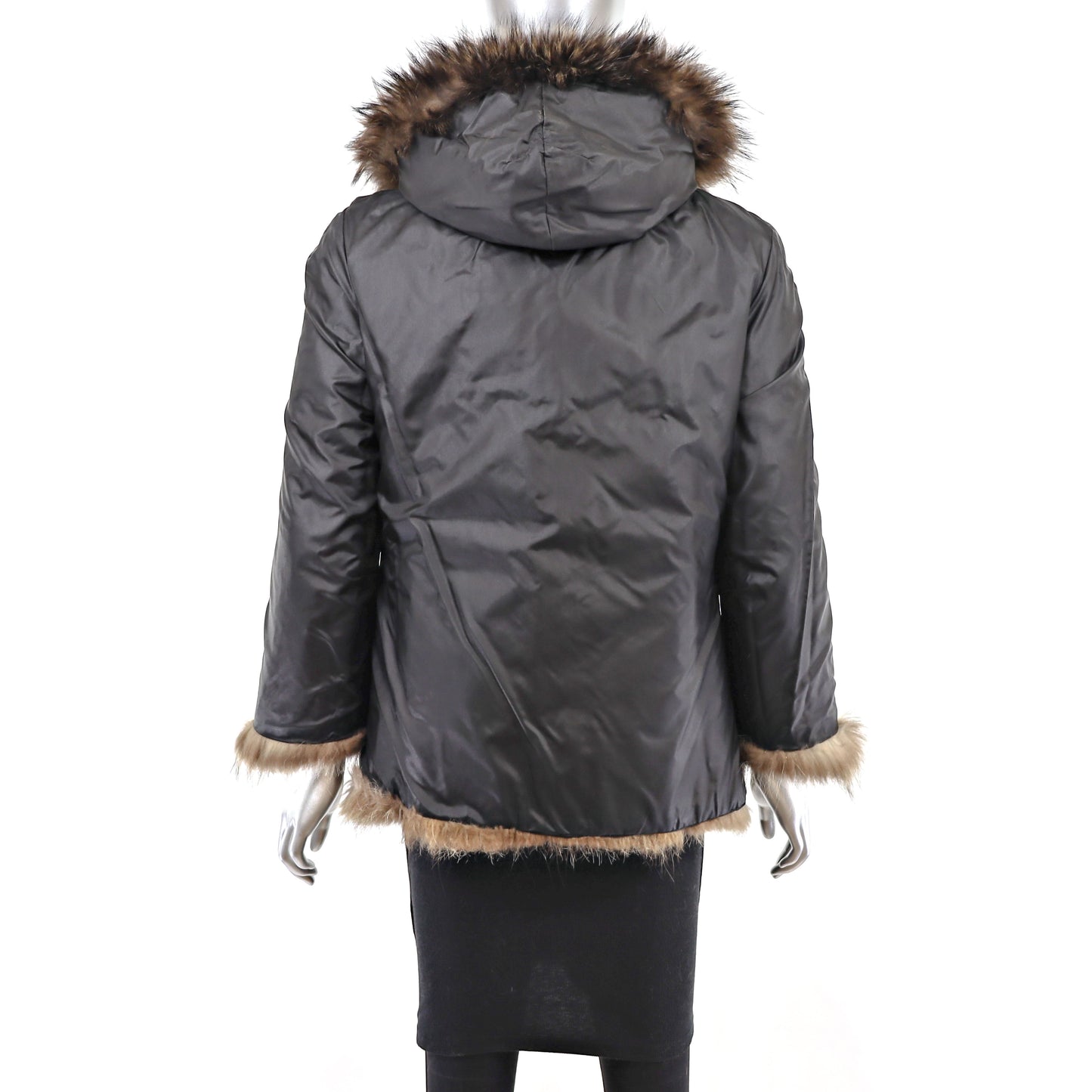 Raccoon Hooded Reversible Jacket- Size M