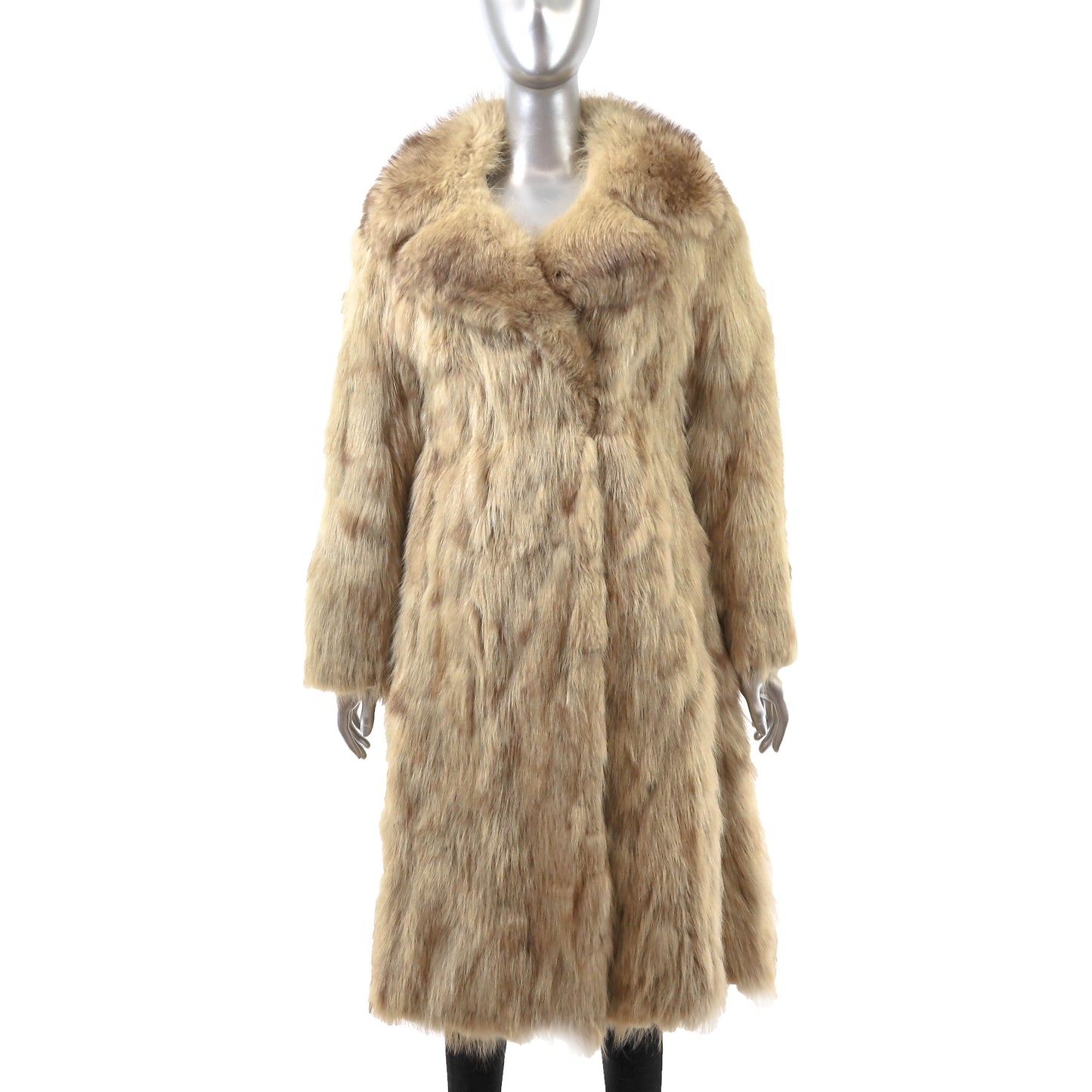 Light Brown Section Raccoon Coat- Size S