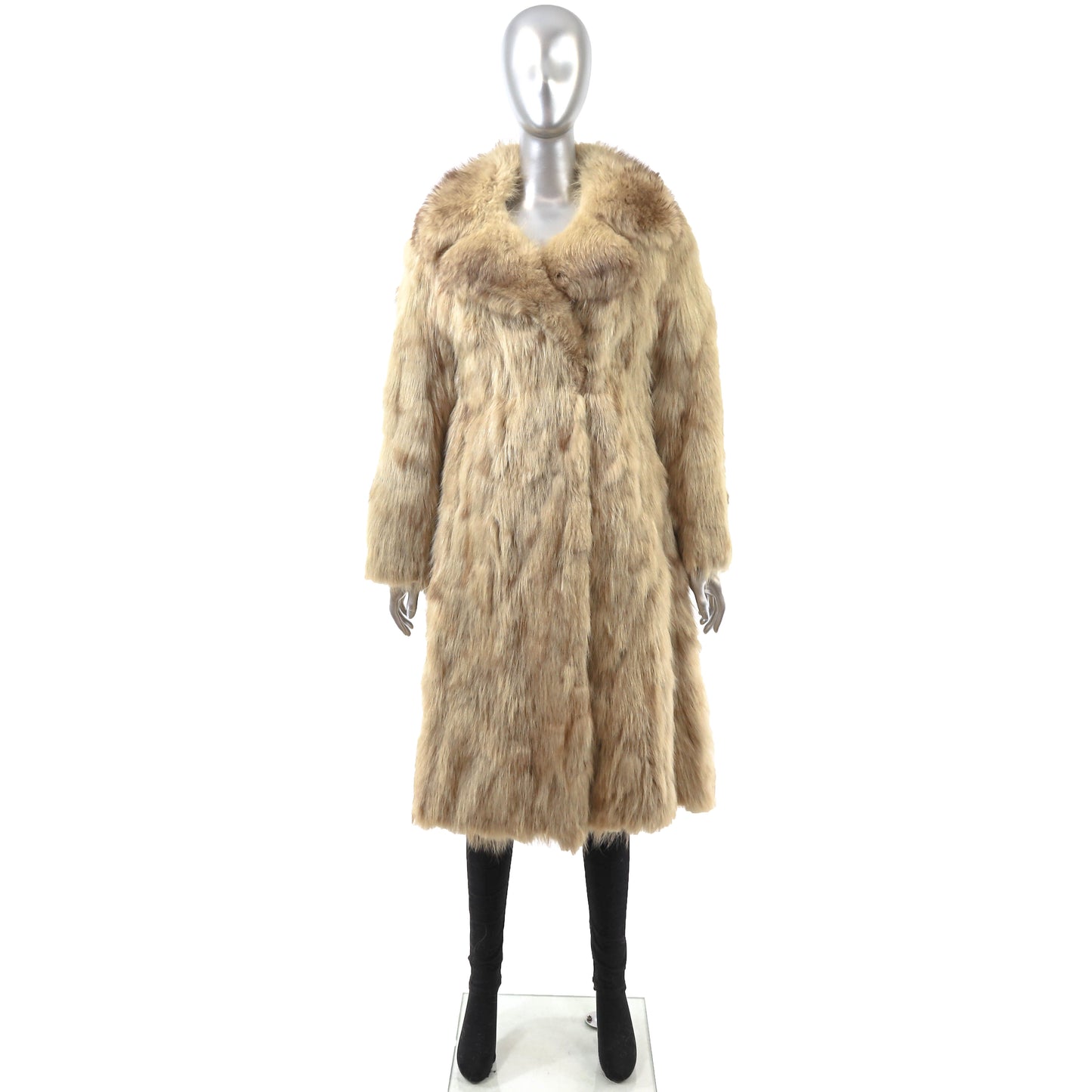 Light Brown Section Raccoon Coat- Size S