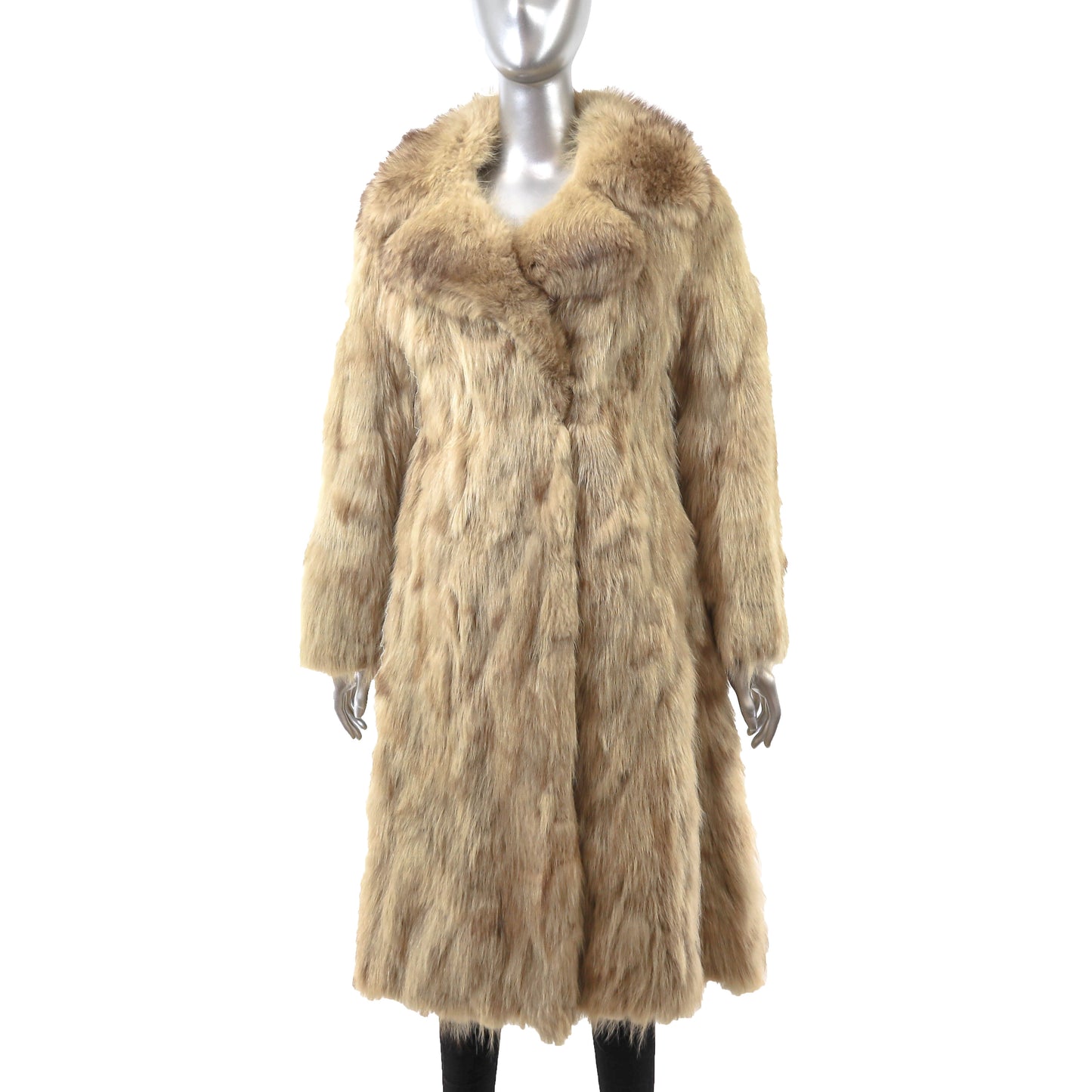 Light Brown Section Raccoon Coat- Size S