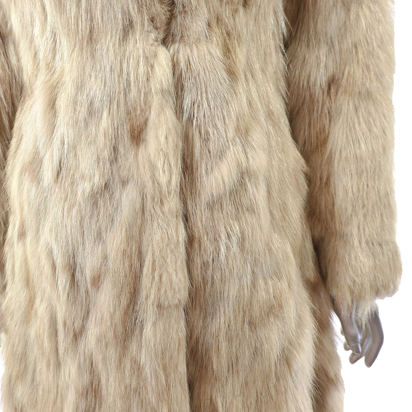 Light Brown Section Raccoon Coat- Size S