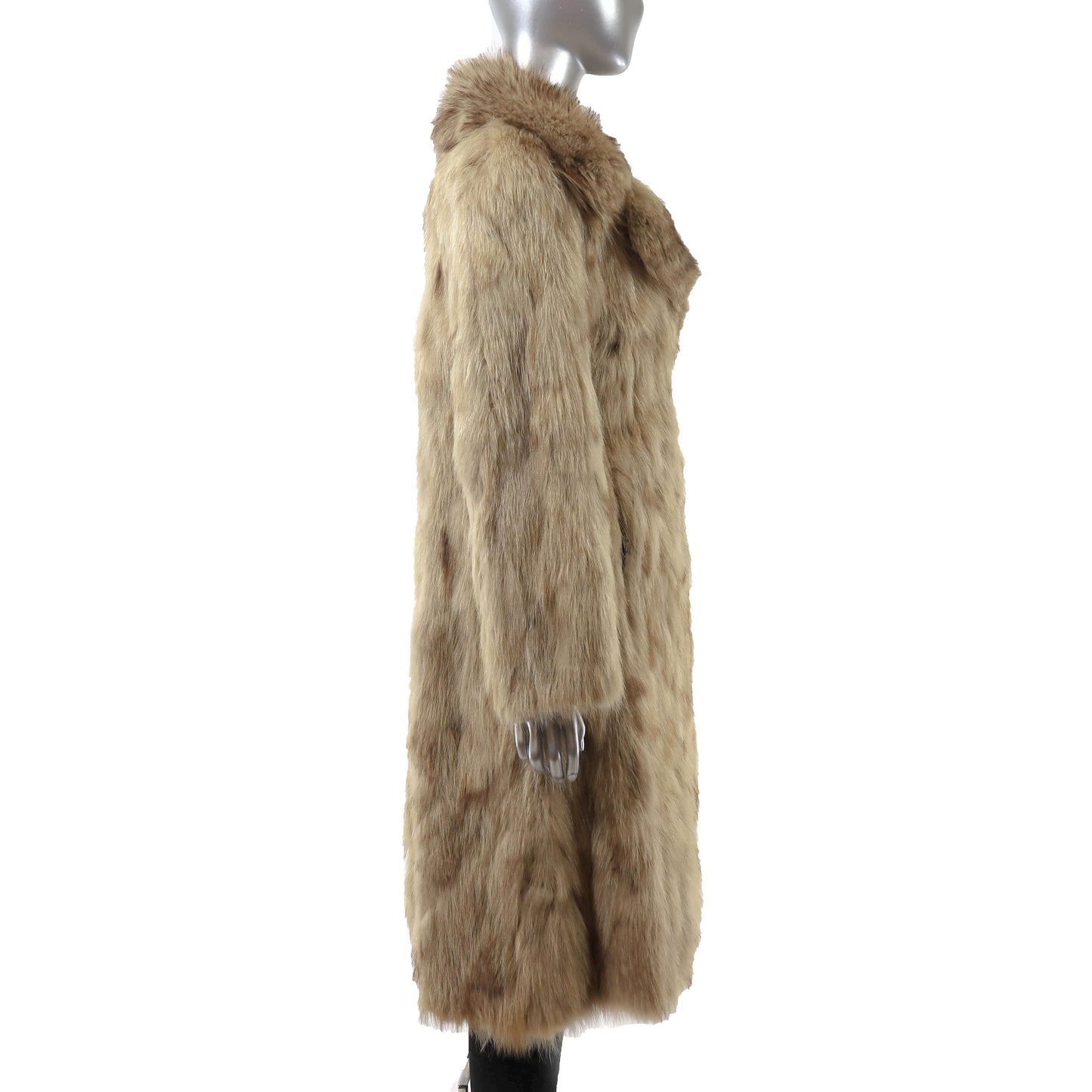 Light Brown Section Raccoon Coat- Size S
