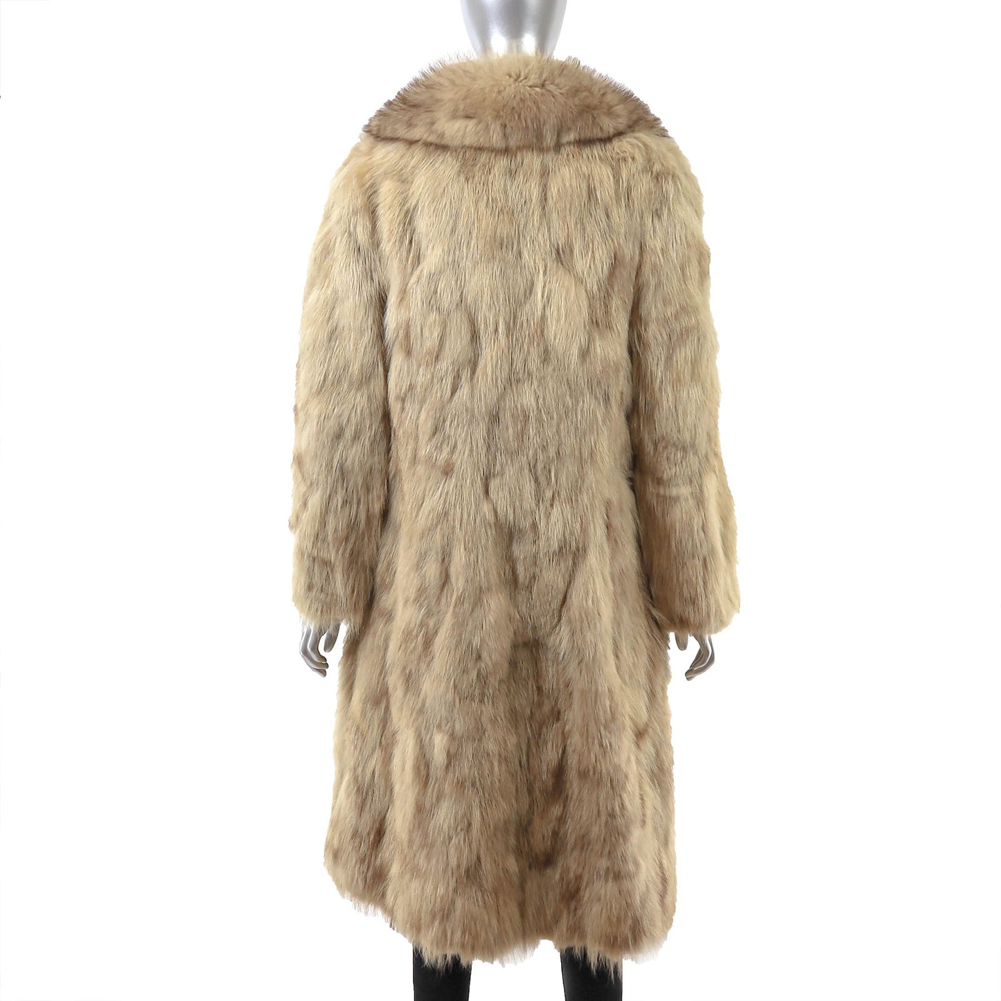 Light Brown Section Raccoon Coat- Size S