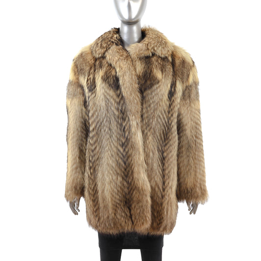 Feathered Raccoon Jacket- Size M