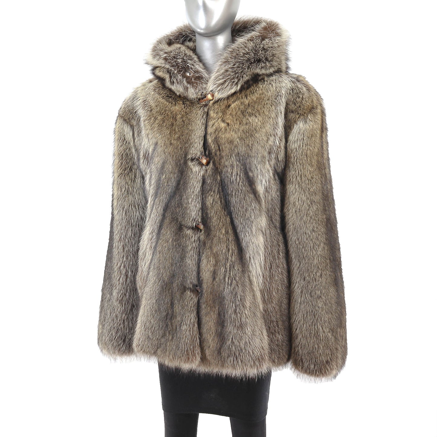 Men's Hooded Raccoon Jacket- Size XL