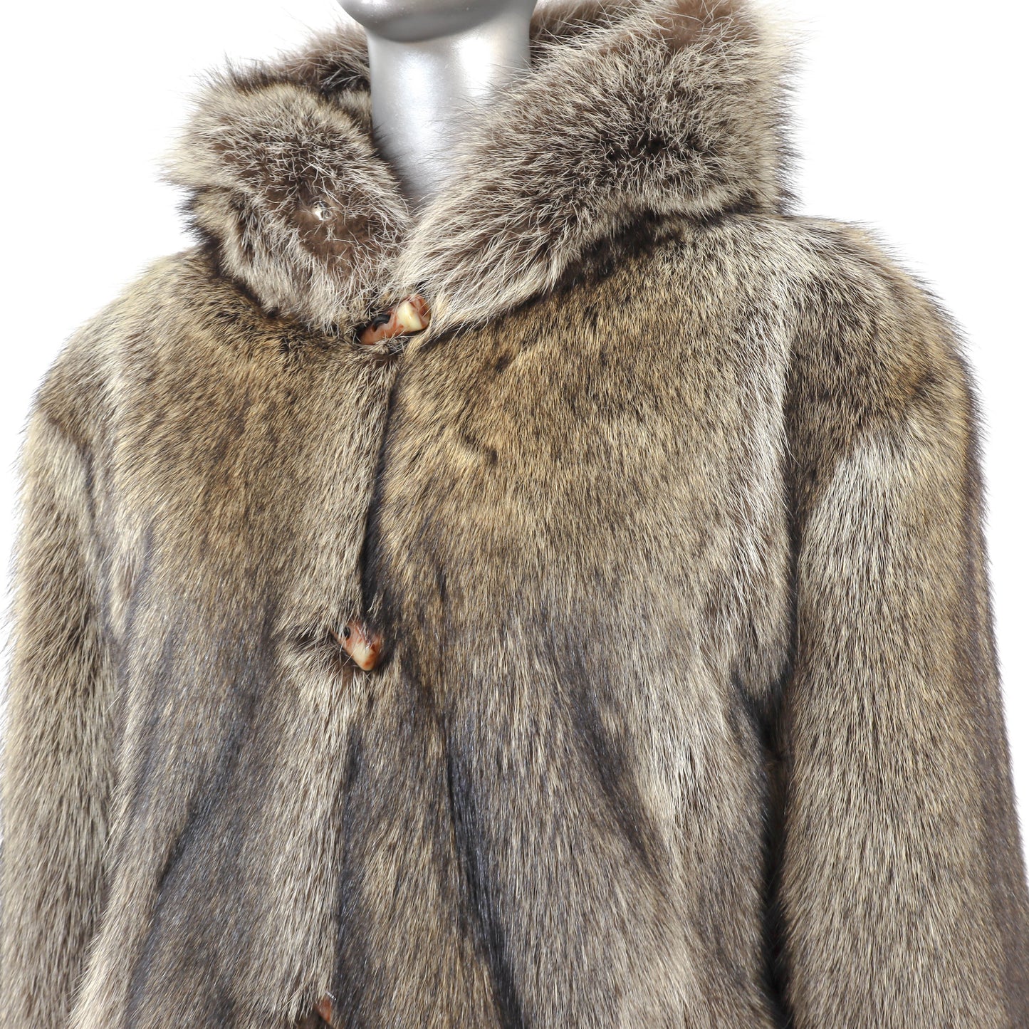 Men's Hooded Raccoon Jacket- Size XL