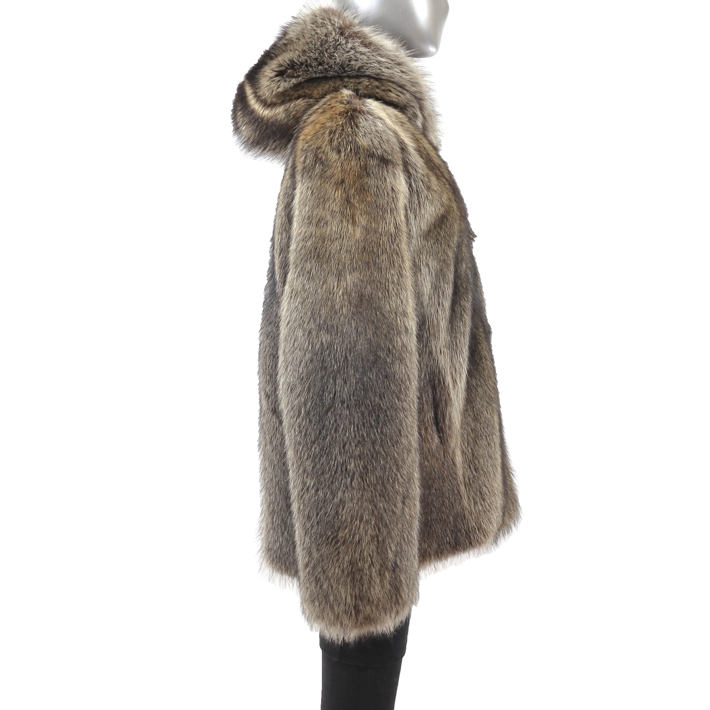 Men's Hooded Raccoon Jacket- Size XL