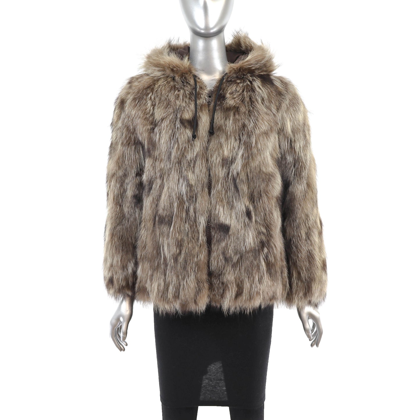 Section Hooded Raccoon Jacket- Size S