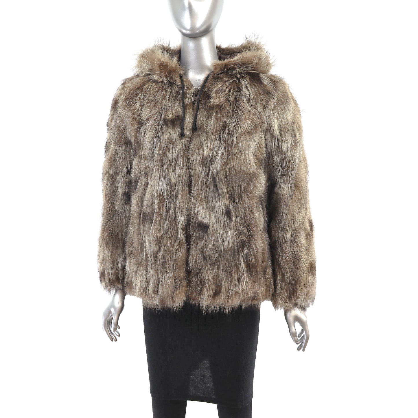 Section Hooded Raccoon Jacket- Size S