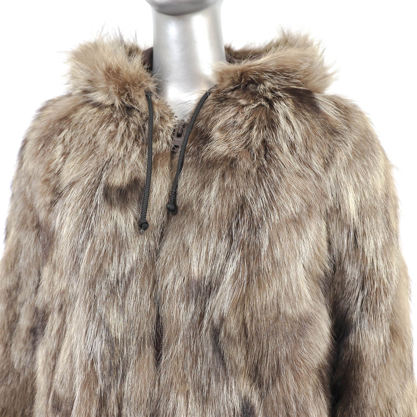 Section Hooded Raccoon Jacket- Size S