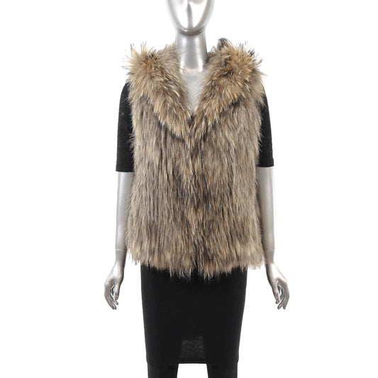 Knitted Fox Vest with Hood- Size S