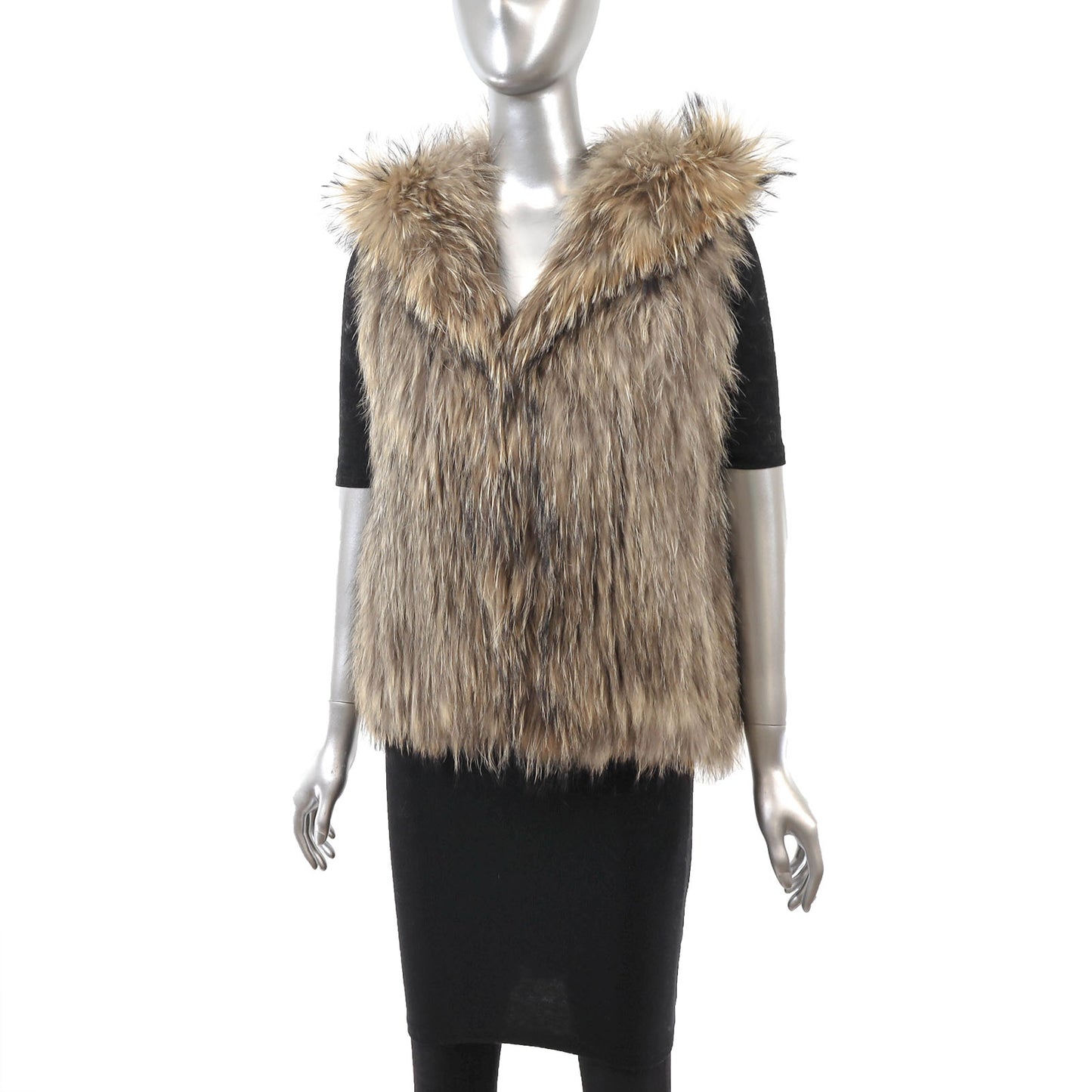 Knitted Fox Vest with Hood- Size S