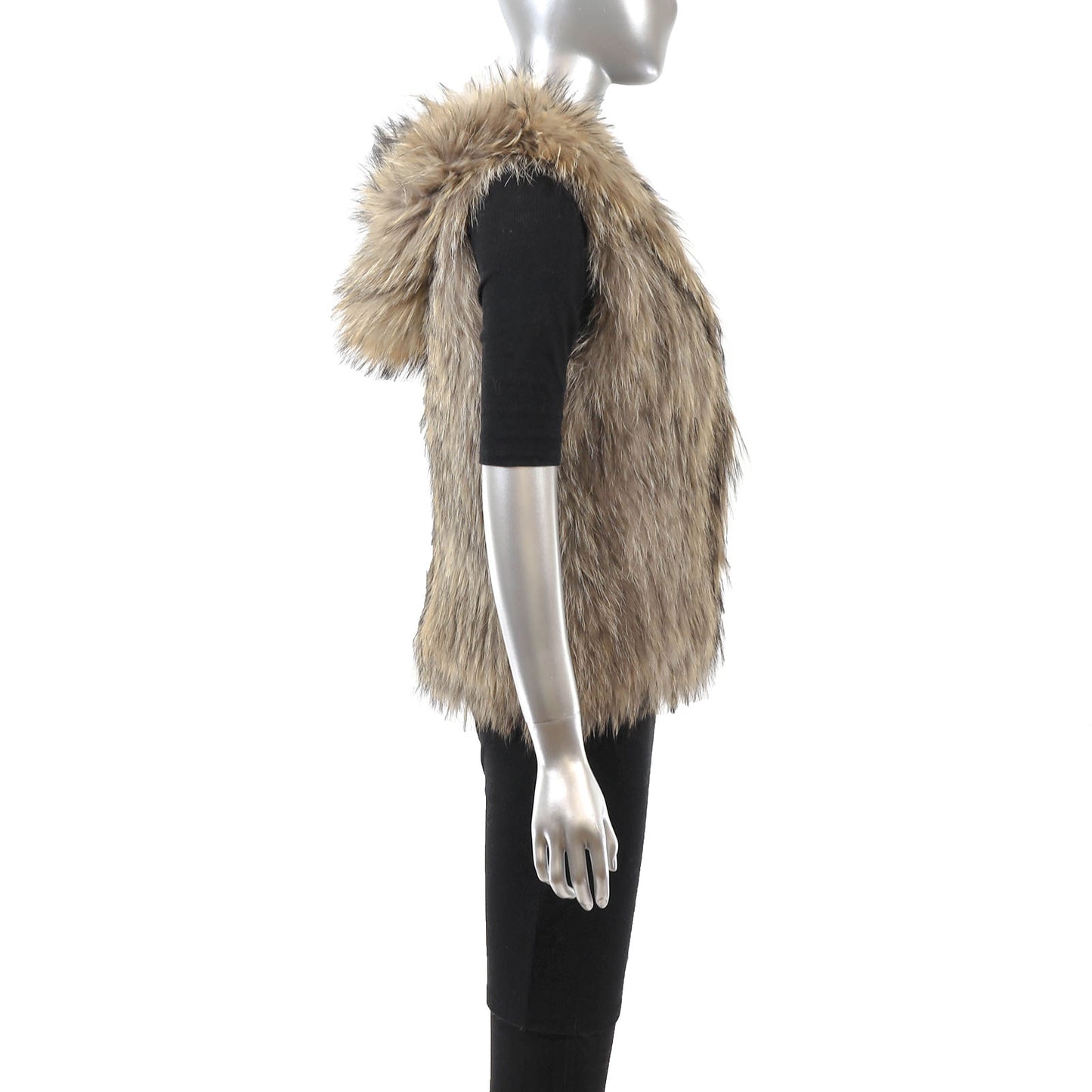 Knitted Fox Vest with Hood- Size S