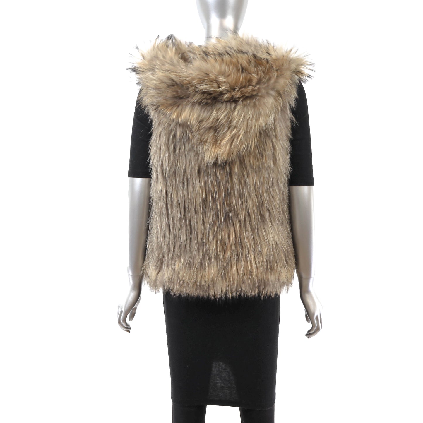 Knitted Fox Vest with Hood- Size S