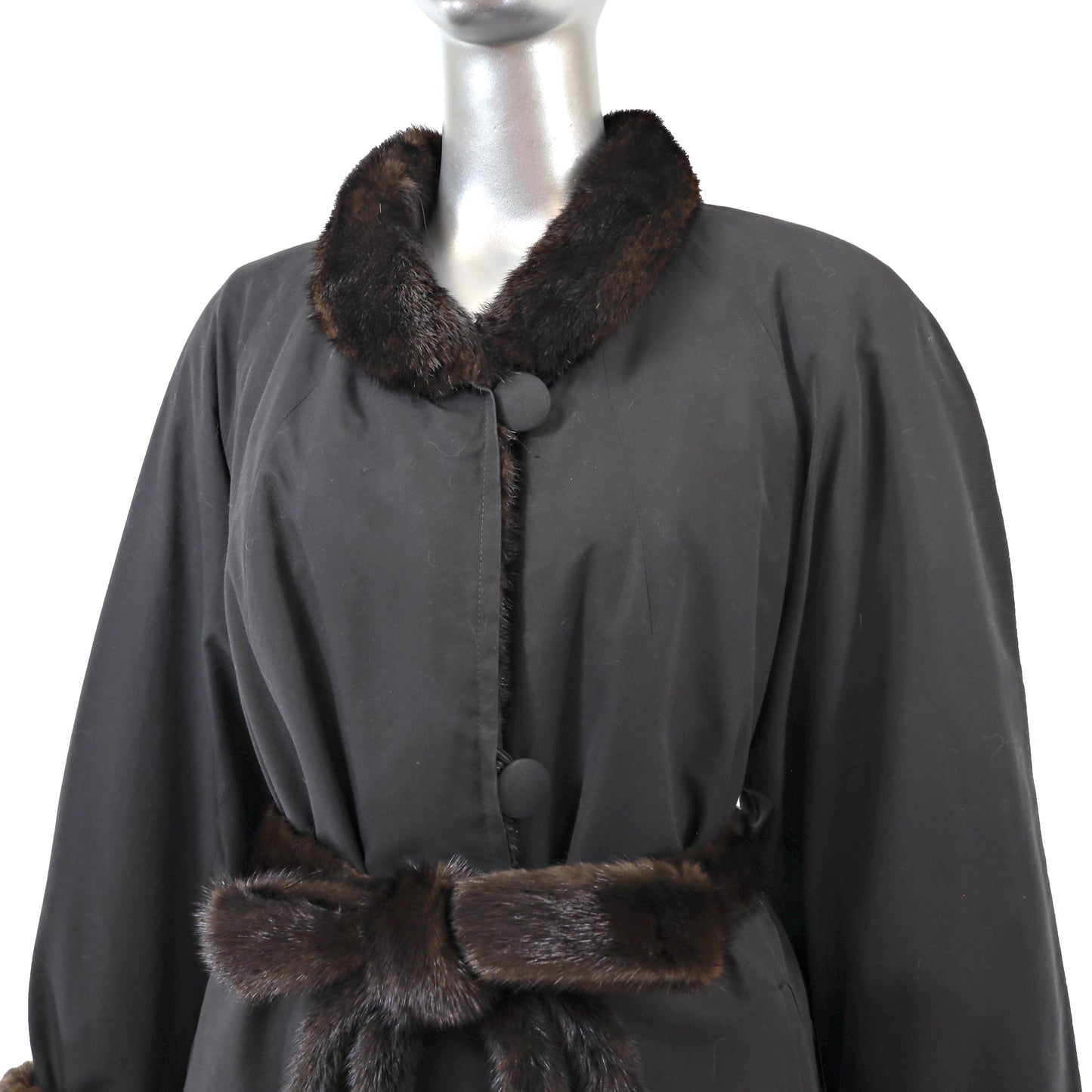 Raincoat with Mink Lining- Size XL