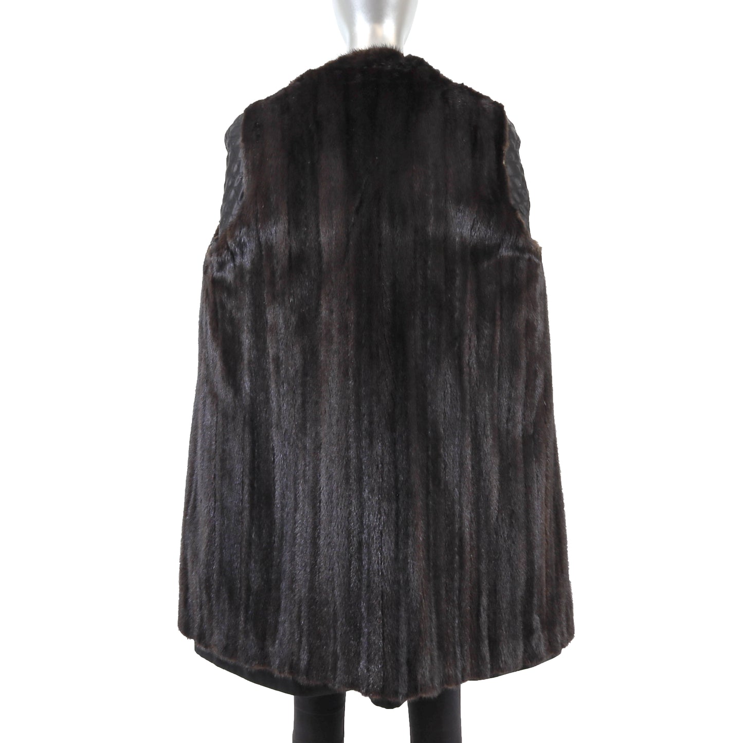 Hooded Raincoat with Mink Lining- Size L